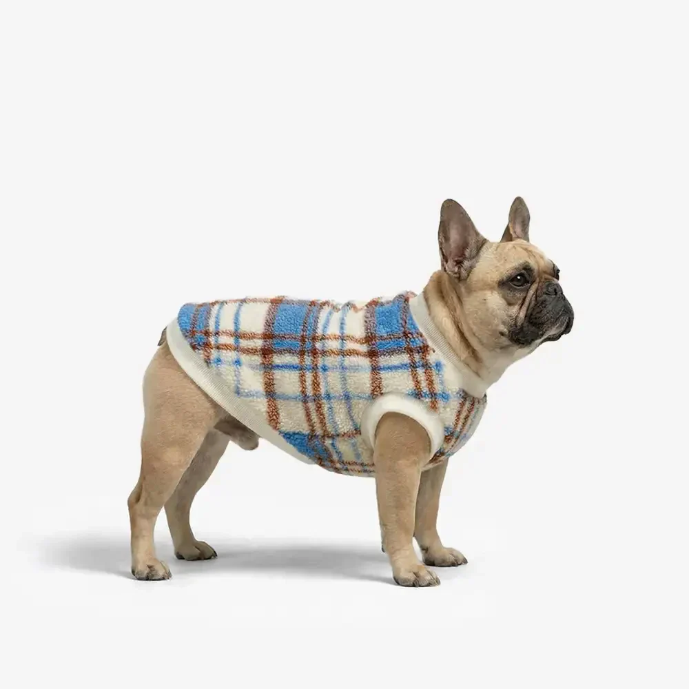 Pull pour chien en peluche confortable et chaud à carreaux, adapté à toutes les races de chiens. - Image 4