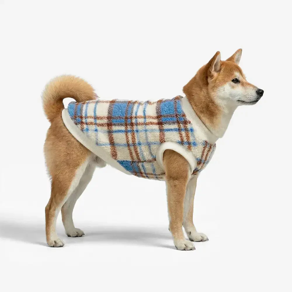 Pull pour chien en peluche confortable et chaud à carreaux, adapté à toutes les races de chiens. - Image 5