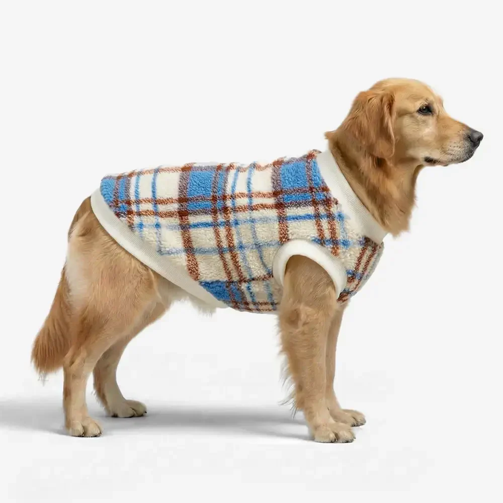 Pull pour chien en peluche confortable et chaud à carreaux, adapté à toutes les races de chiens. - Image 6