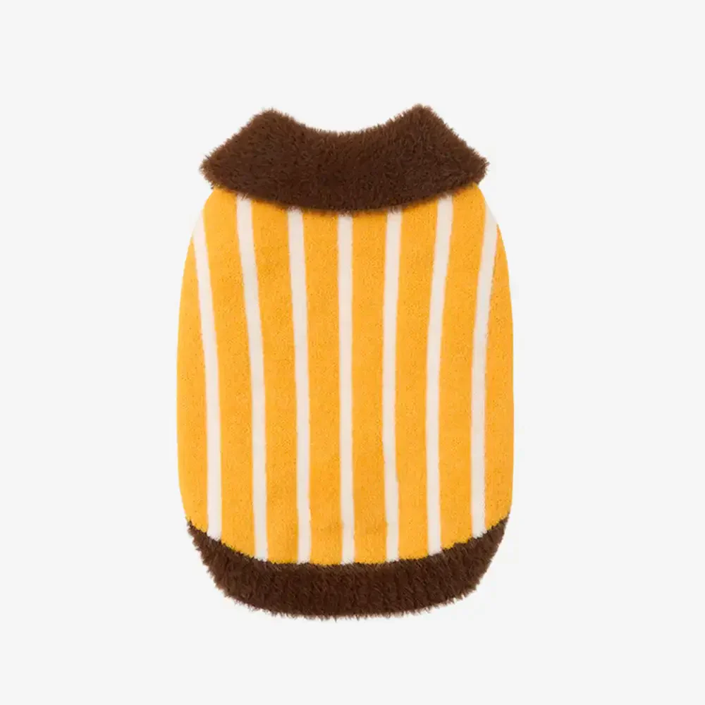 Pull pour chien en polyester à col polo rayé avec blocs de couleur de teckel. - Image 12