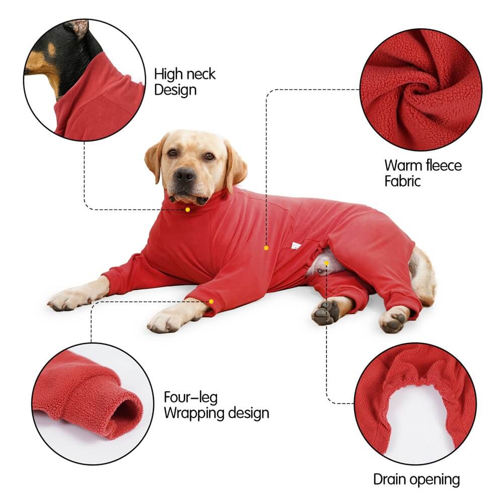Pyjama polaire confortable pour chien vêtements de nuit idéaux pour grands chiens - Image 9