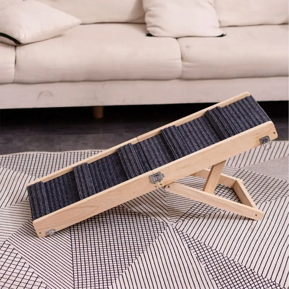 Rampe en bois pour chien réglable 4 hauteurs escaliers pliables pour chien - Image 2