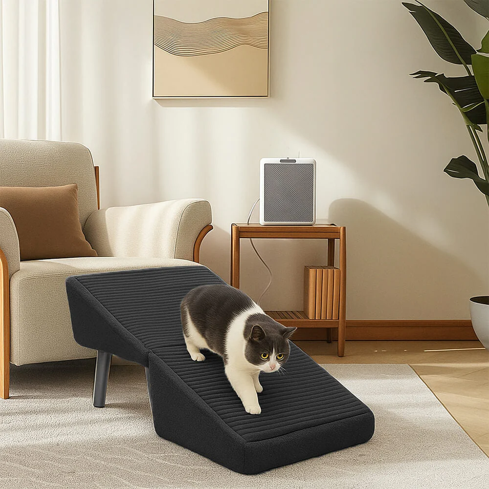 Rampe pour chien 2 en 1 en bois convertible avec marchepied pour la maison - Image 3