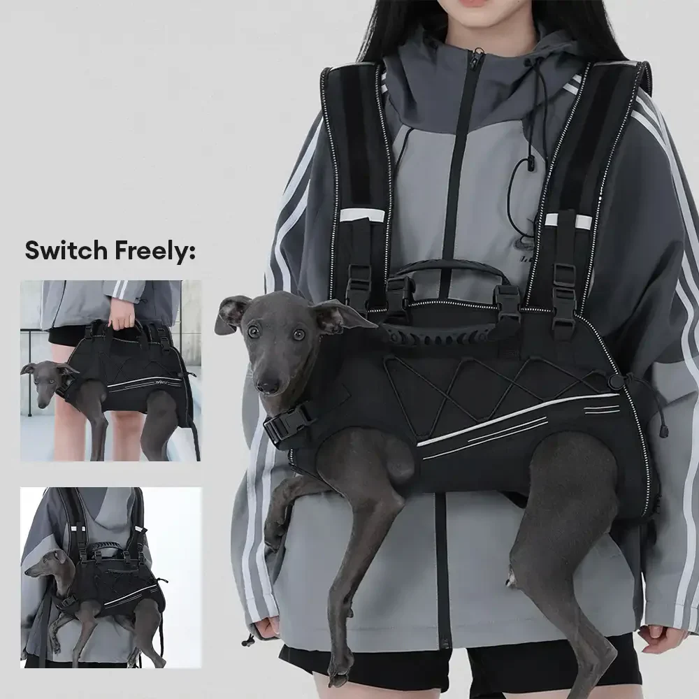Sac à dos horizontal pour chien, respectueux de la colonne vertébrale, avec des sangles rembourrées ajustables - Confort jambes sorties - Image 2