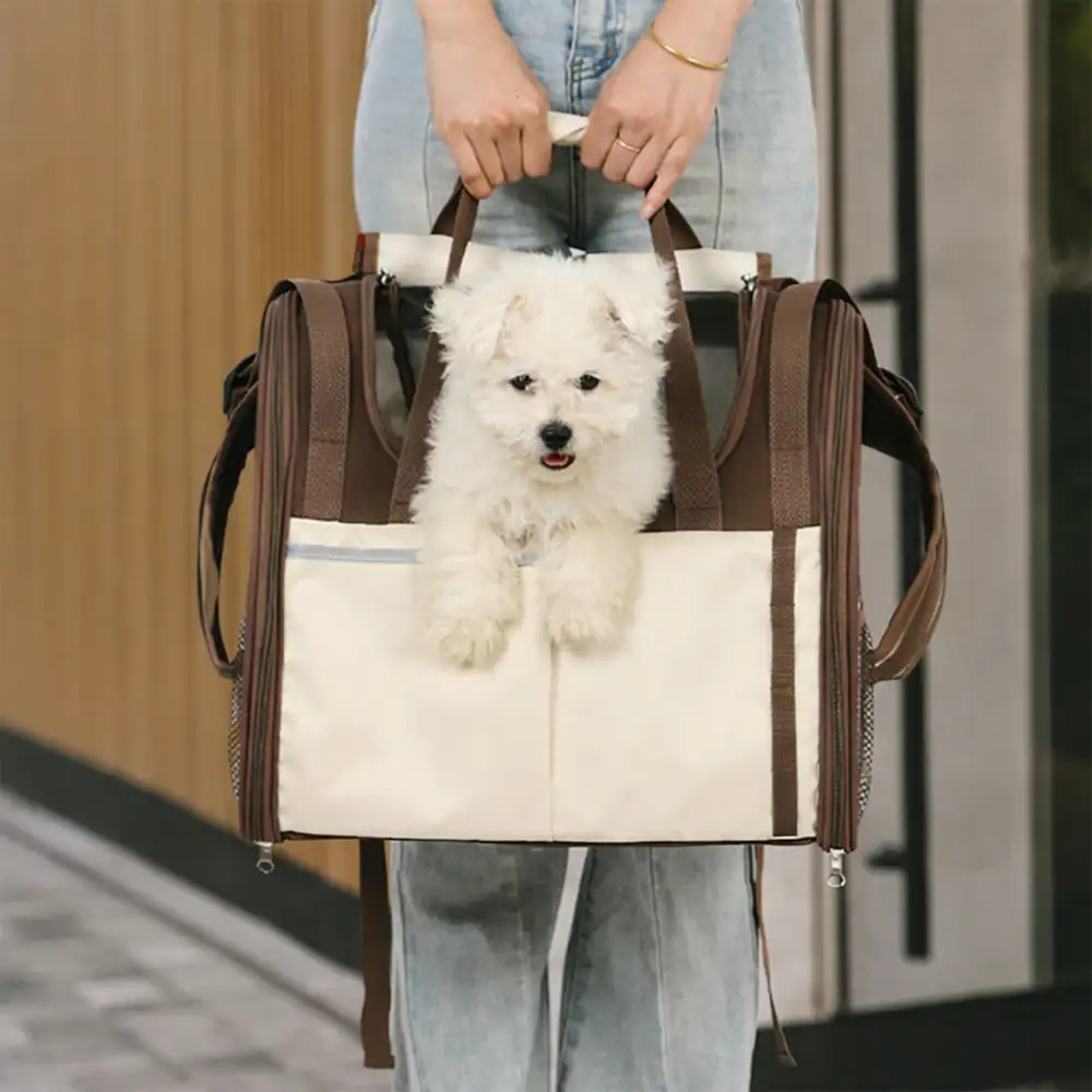 Sac à dos pour animaux de compagnie pliable, respirant et de grande capacité pour le voyage, la sécurité et le vétérinaire. - Image 2