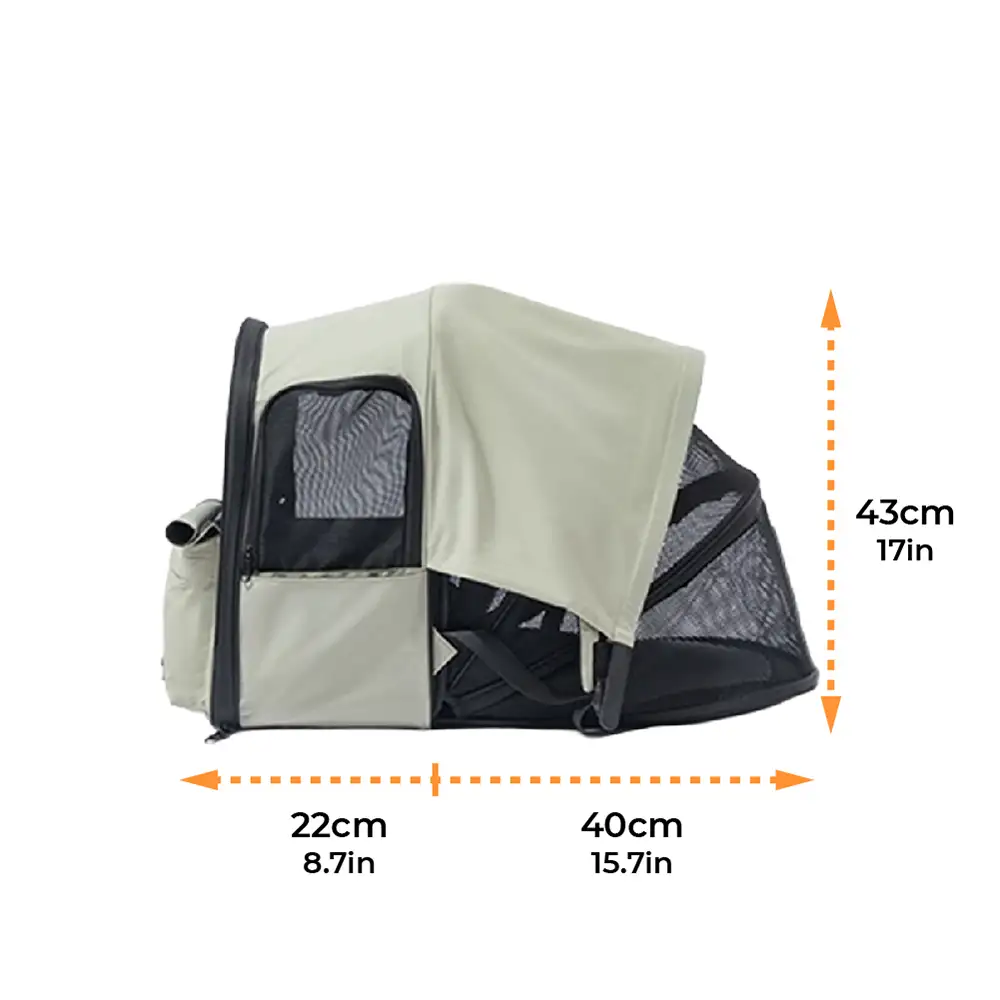 Sac à dos pour chat extensible et respirant pour les voyages en plein air avec auvent. - Image 13