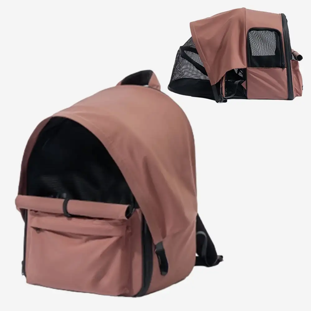 Sac à dos pour chat extensible et respirant pour les voyages en plein air avec auvent. - Image 20