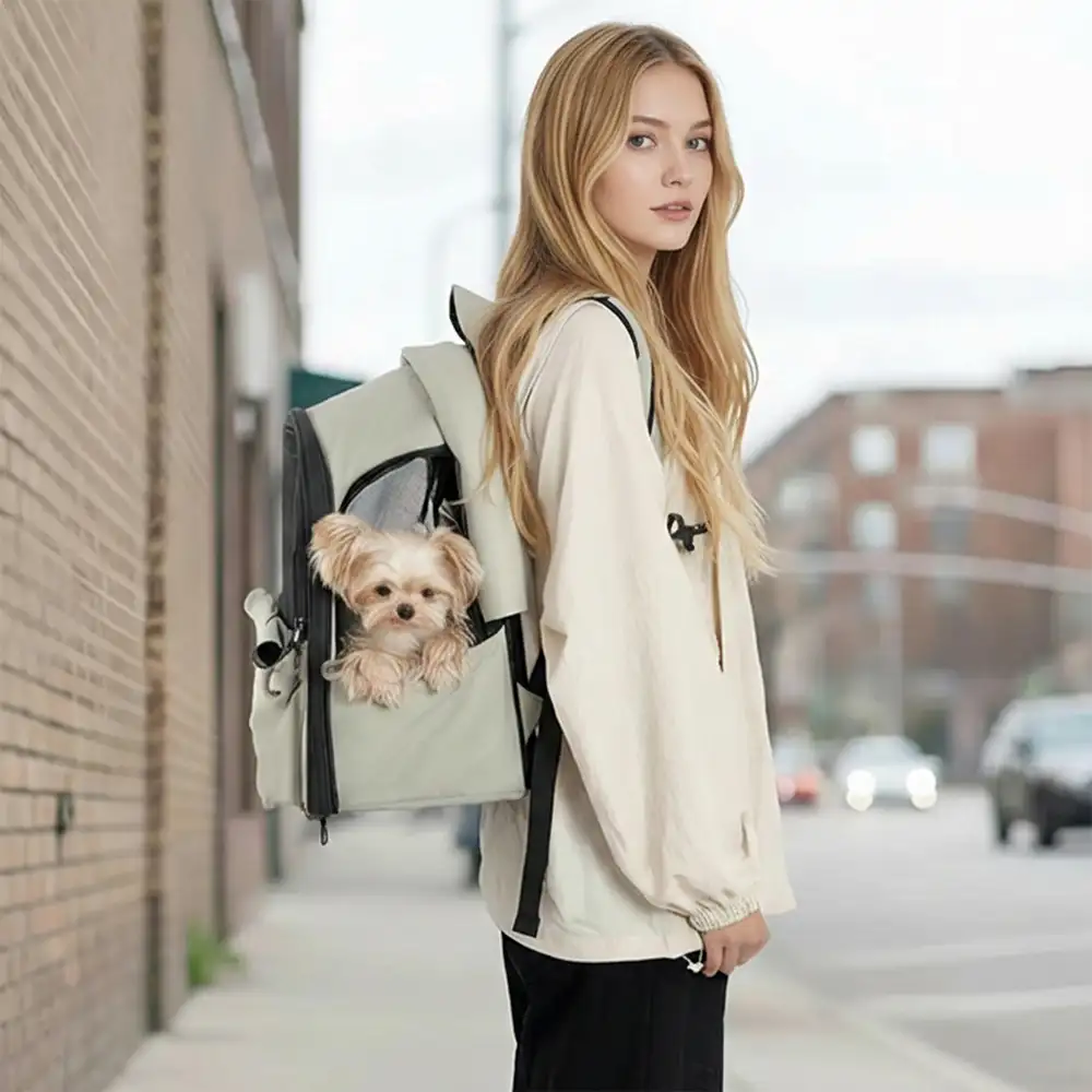 Sac à dos pour chat extensible et respirant pour les voyages en plein air avec auvent. - Image 21