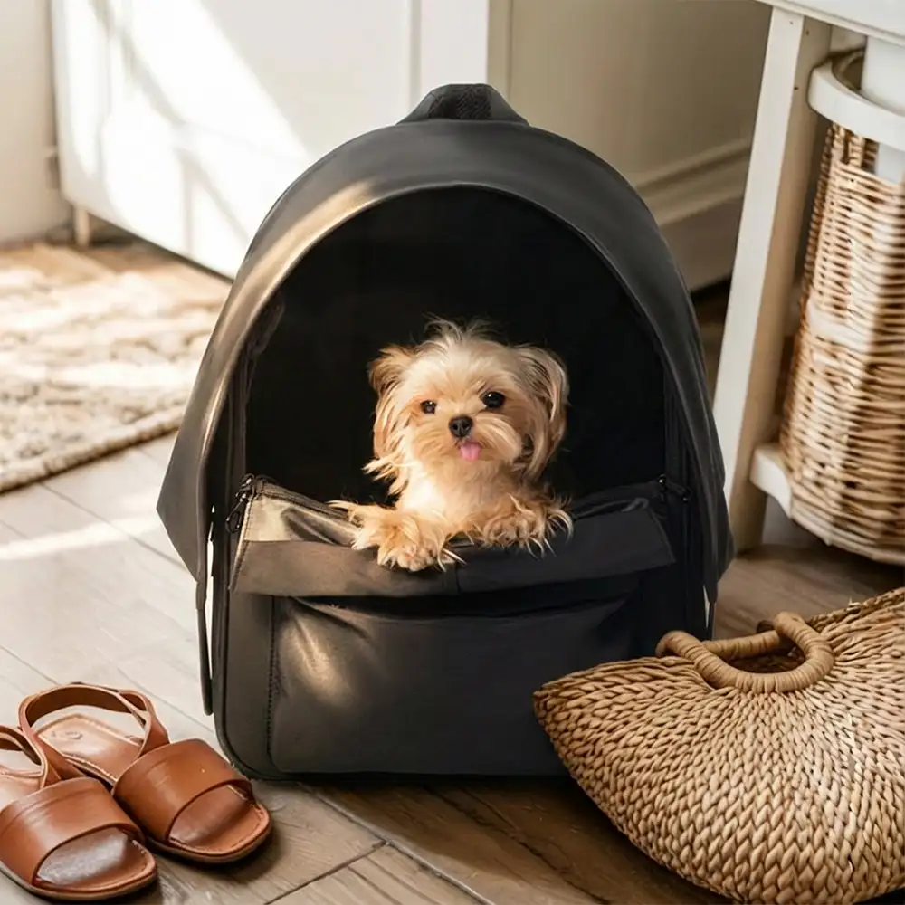 Sac à dos pour chat extensible et respirant pour les voyages en plein air avec auvent. - Image 23