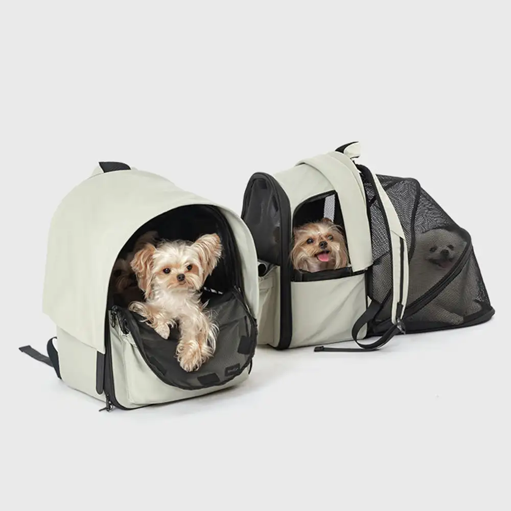 Sac à dos pour chat extensible et respirant pour les voyages en plein air avec auvent. - Image 3