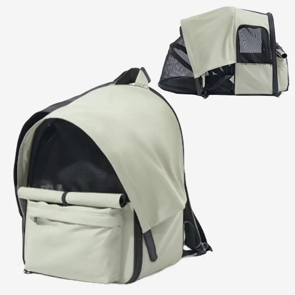 Sac à dos pour chat extensible et respirant pour les voyages en plein air avec auvent. - Image 5