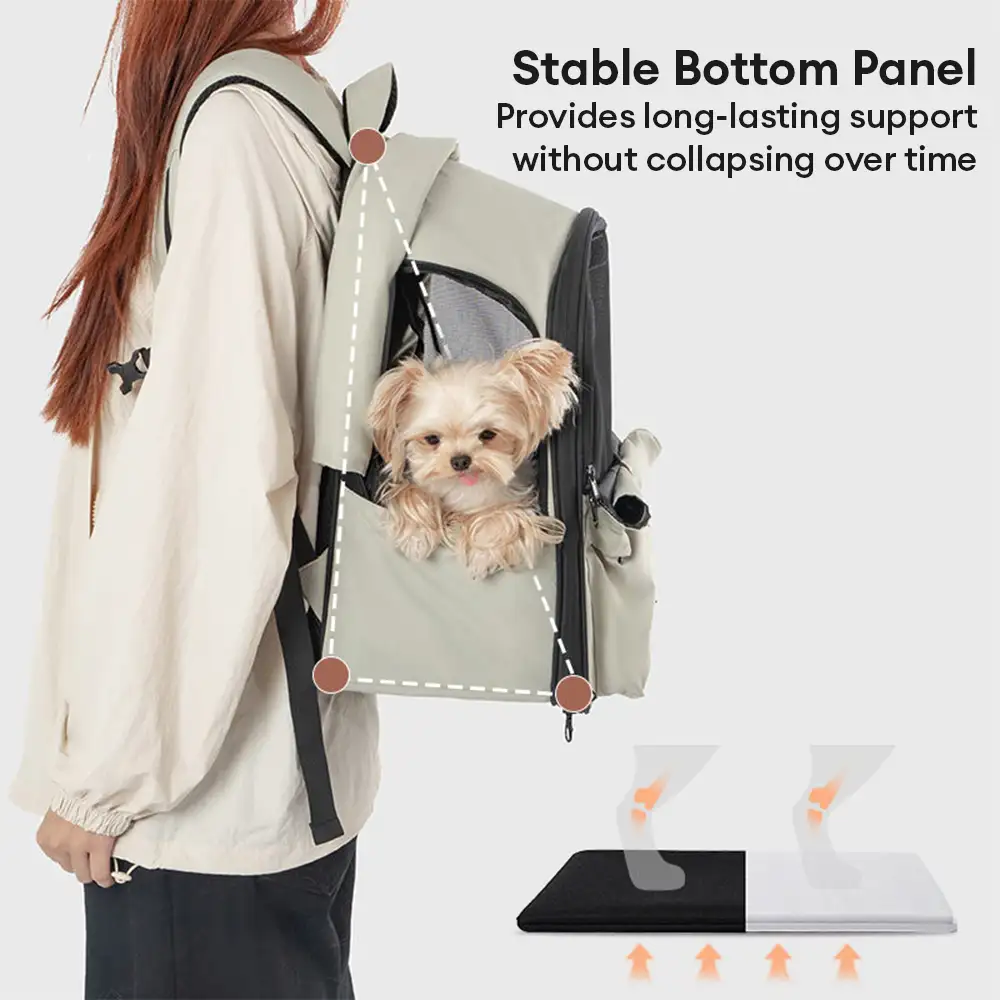 Sac à dos pour chat extensible et respirant pour les voyages en plein air avec auvent. - Image 8
