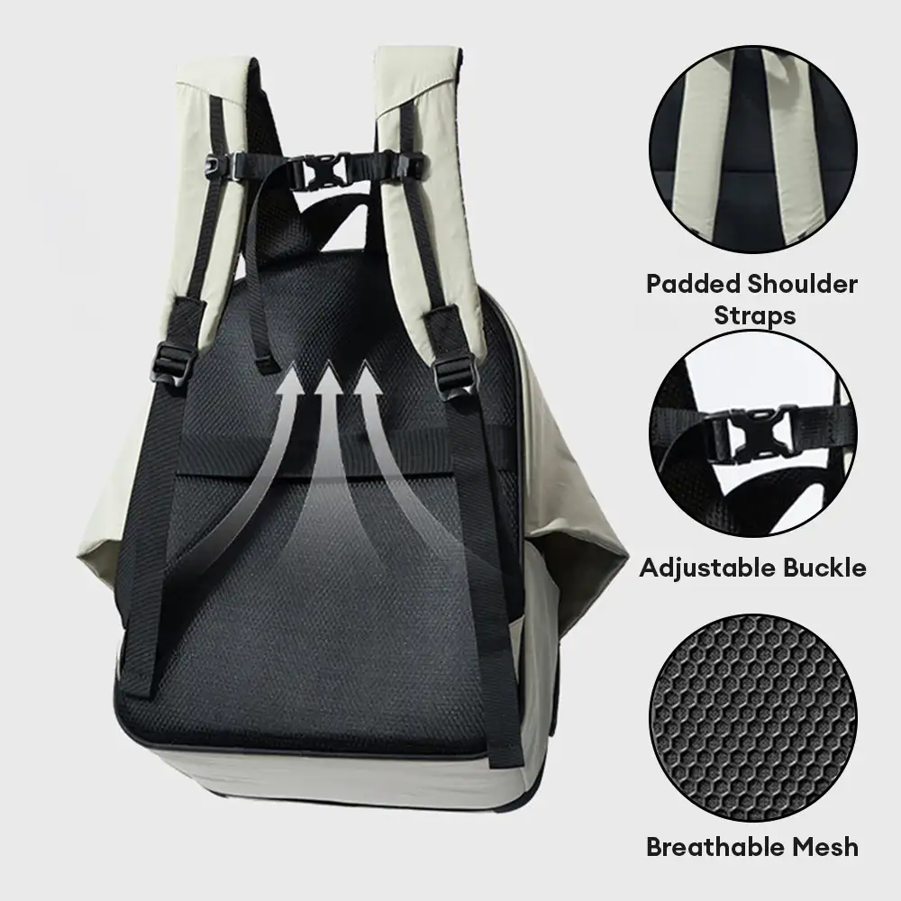Sac à dos pour chat extensible et respirant pour les voyages en plein air avec auvent. - Image 9