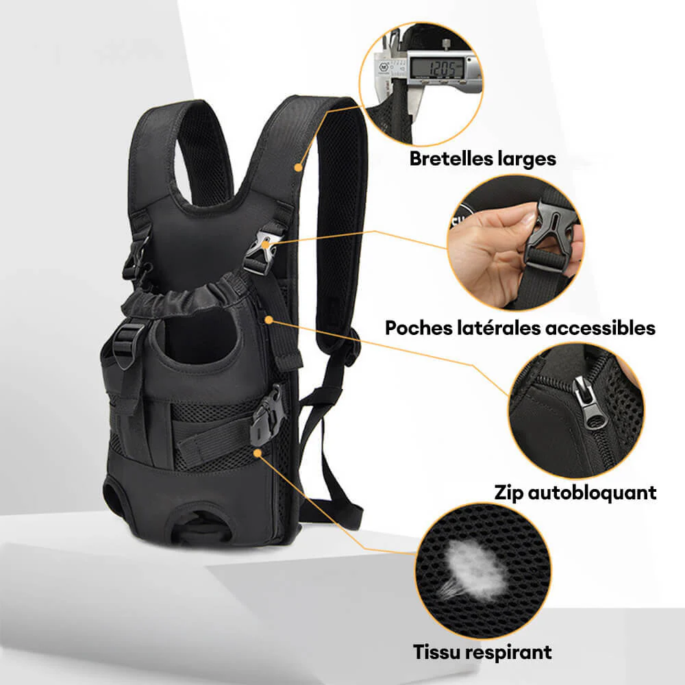 Sac à dos pour chien de voyage avant respirant et ajustable - Image 4