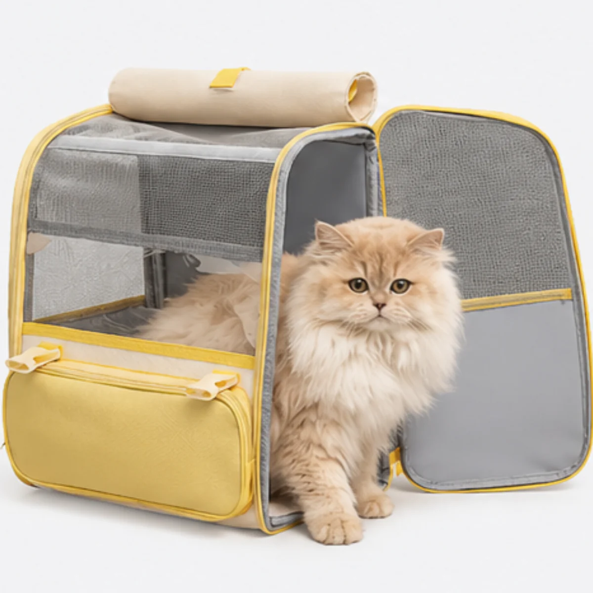 Sac à dos transporteur pour chat spacieux et léger avec fenêtre transparente - Image 6