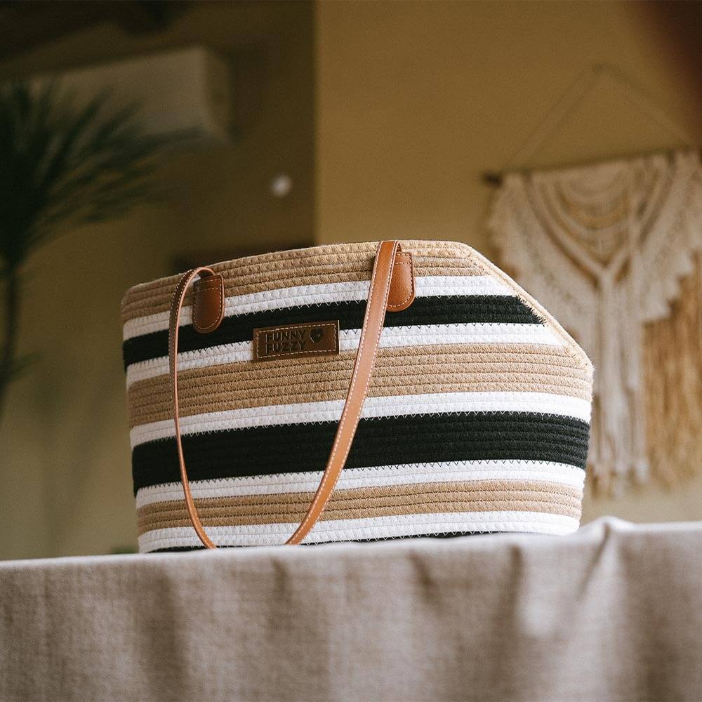 Sac de plage en coton tissé léger fait main transport pour animaux idéal pour les vacances d'été - Image 19
