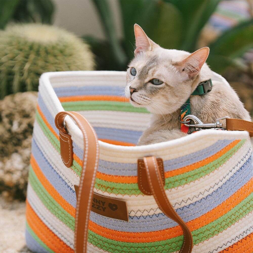 Sac de plage en coton tissé léger fait main transport pour animaux idéal pour les vacances d'été - Image 22