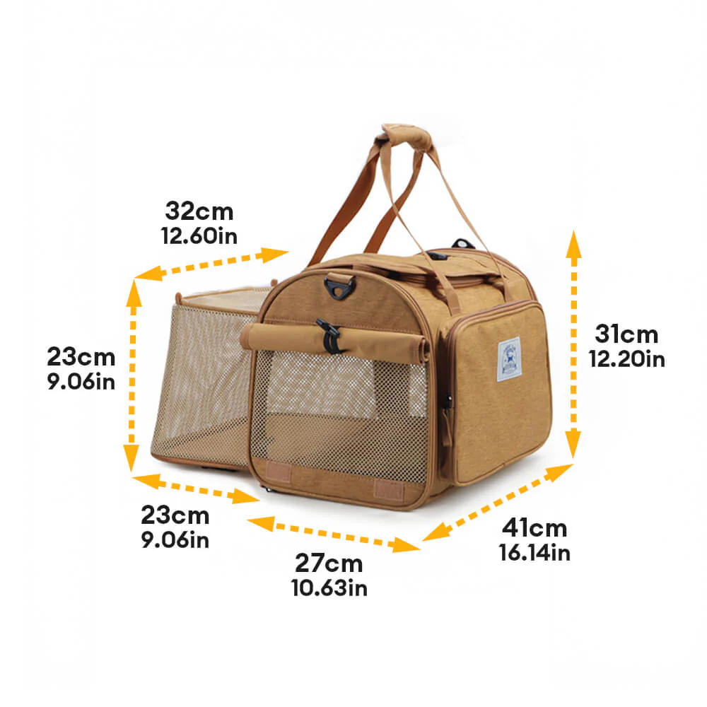 Sac de transport pour chat à bandoulière unique avec large espace extensible - Image 11