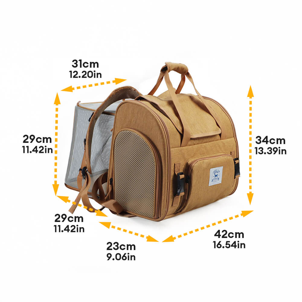 Sac de transport pour chat à bandoulière unique avec large espace extensible - Image 12