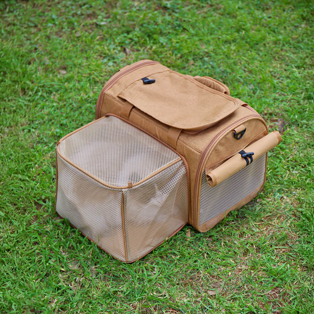 Sac de transport pour chat à bandoulière unique avec large espace extensible - Image 7