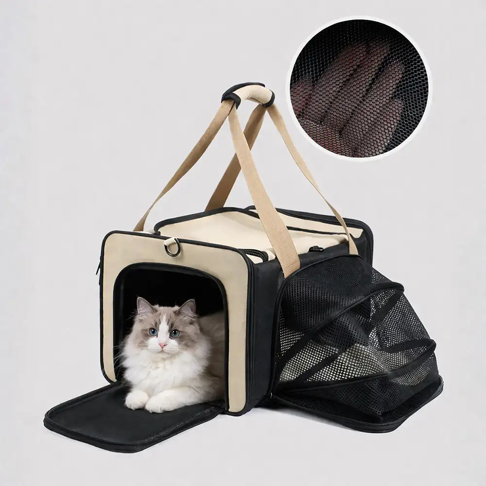 Sac de transport pour chat portable, respirant, de grande capacité et extensible Approuvé par les compagnies aériennes - Image 7