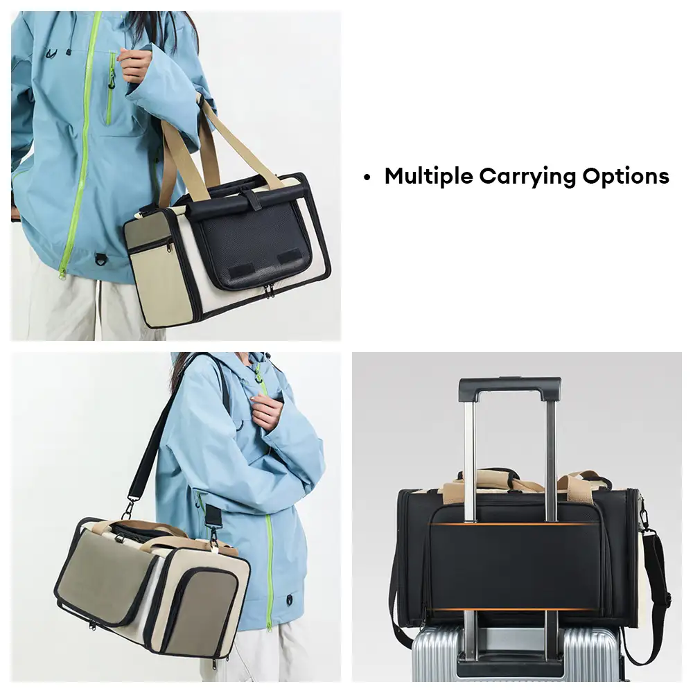 Sac de transport pour chat portable, respirant, de grande capacité et extensible Approuvé par les compagnies aériennes - Image 9