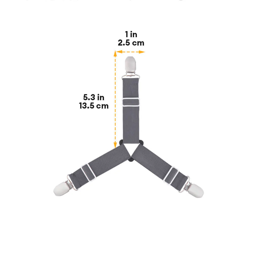 Sangles de drap élastiques antidérapantes ajustables avec clips métalliques - Image 9