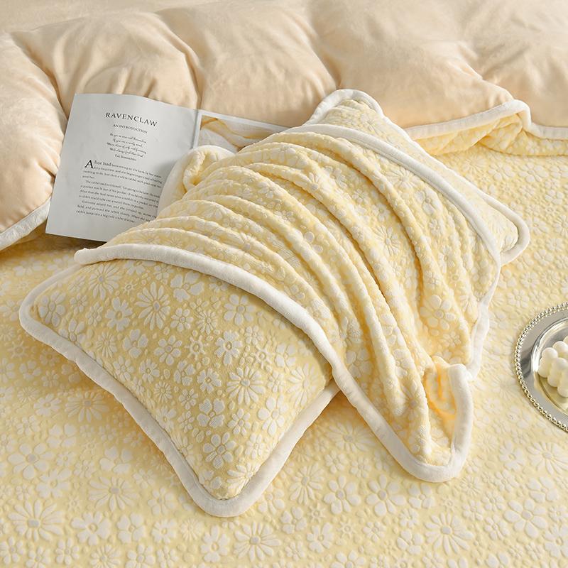 Set de draps en velours floral sculpté élégant peau douce - Image 7