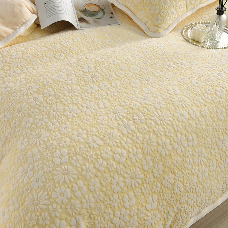 Set de draps en velours floral sculpté élégant peau douce - Image 8