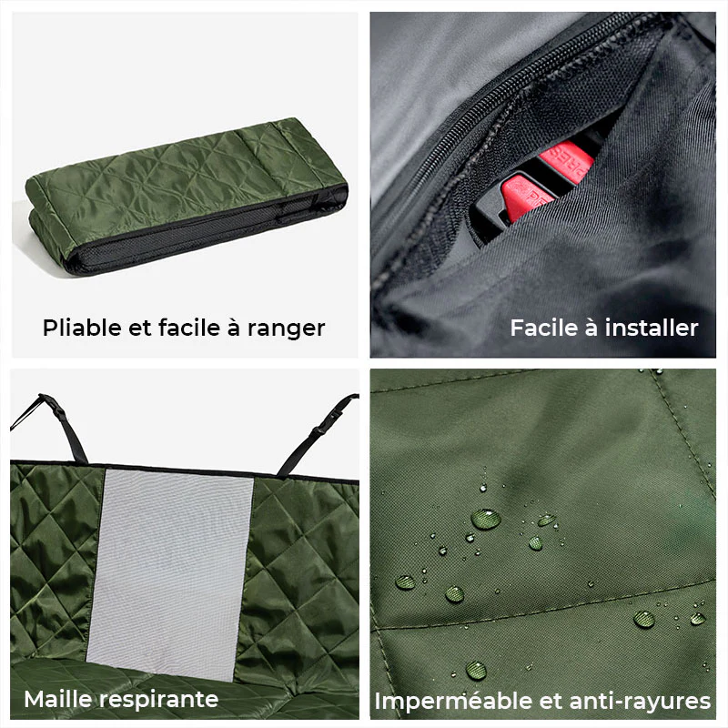 Siège arrière de voiture imperméable et pliable pour chien - Image 3