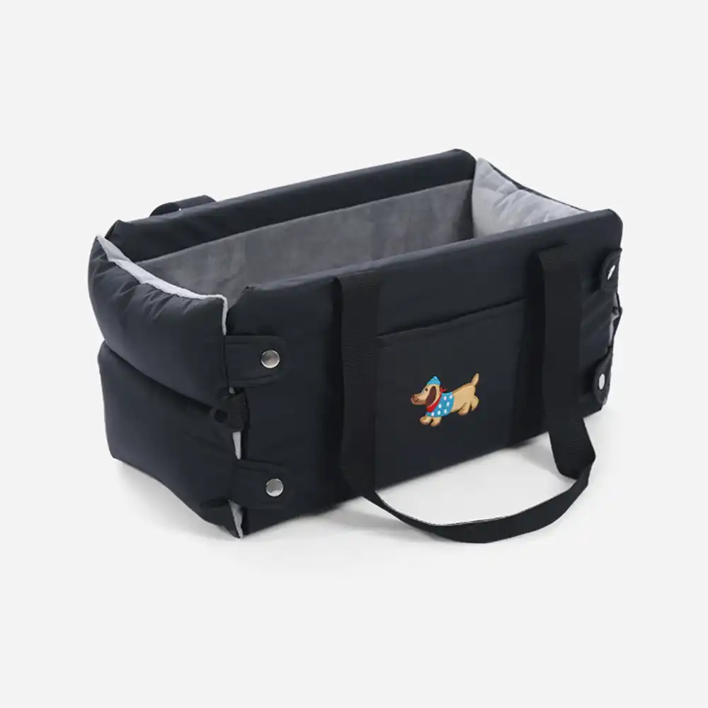 Siège auto pour animaux en similicuir imperméable console centrale portable pour voyages - Image 13