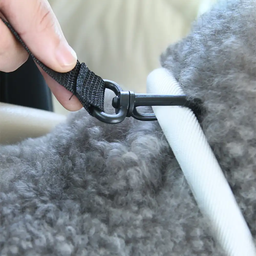 Siège auto pour animaux en similicuir imperméable console centrale portable pour voyages - Image 5