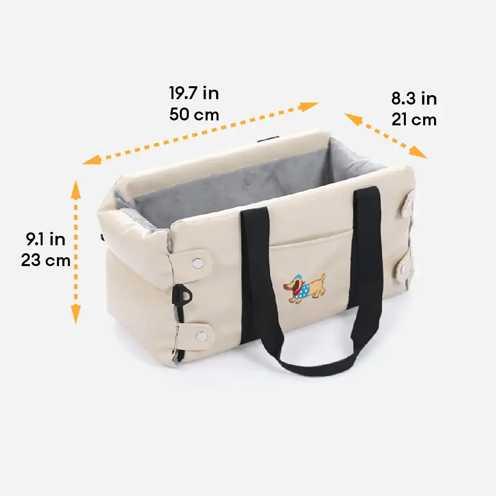 Siège auto pour animaux en similicuir imperméable console centrale portable pour voyages - Image 8
