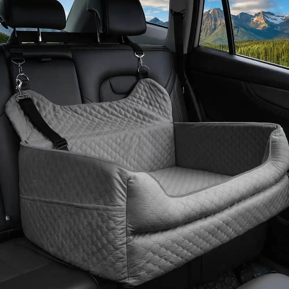 Siège auto rehausseur pour chien grand format portable lavable et sécurisé pour siège arrière - Image 6