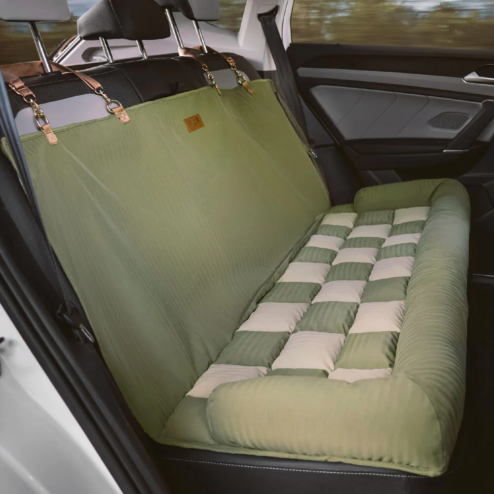 Siège Auto Sécurisé pour Chien Grande Taille avec Repose-Tête - Style Échiquier - Image 10