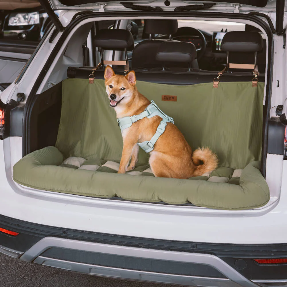 Siège Auto Sécurisé pour Chien Grande Taille avec Repose-Tête - Style Échiquier - Image 3