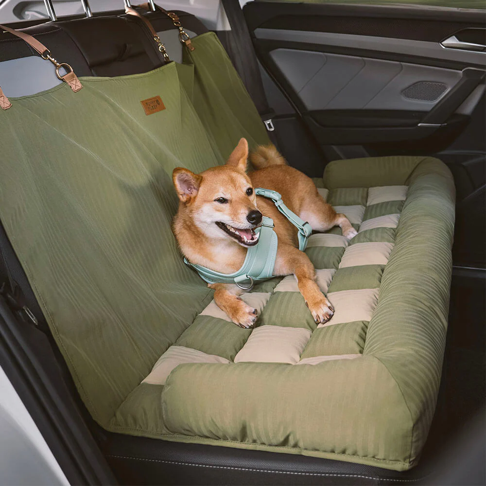 Siège Auto Sécurisé pour Chien Grande Taille avec Repose-Tête - Style Échiquier - Image 6