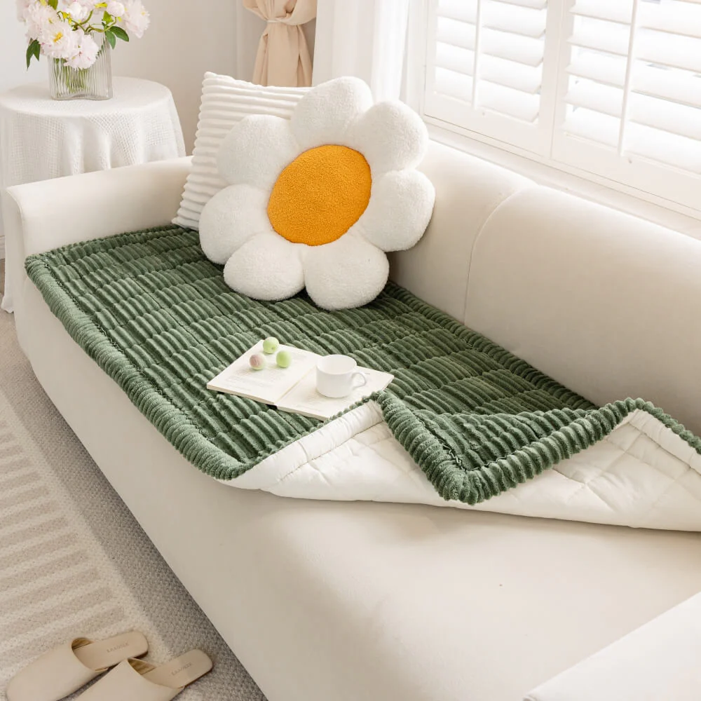 Tapis en flanelle douce et respirante pour animaux avec housse de canapé antidérapante - Image 15