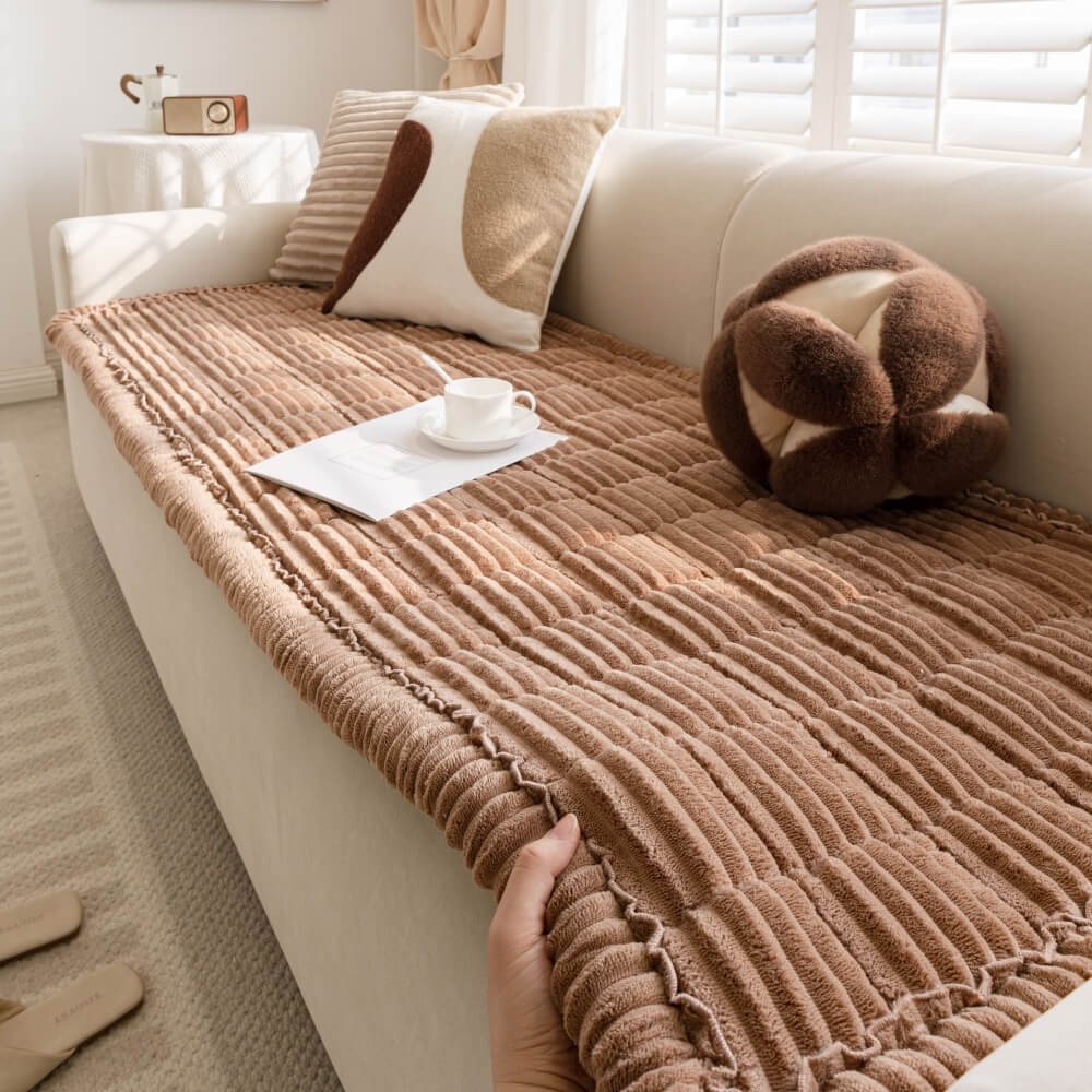 Tapis en flanelle douce et respirante pour animaux avec housse de canapé antidérapante - Image 17