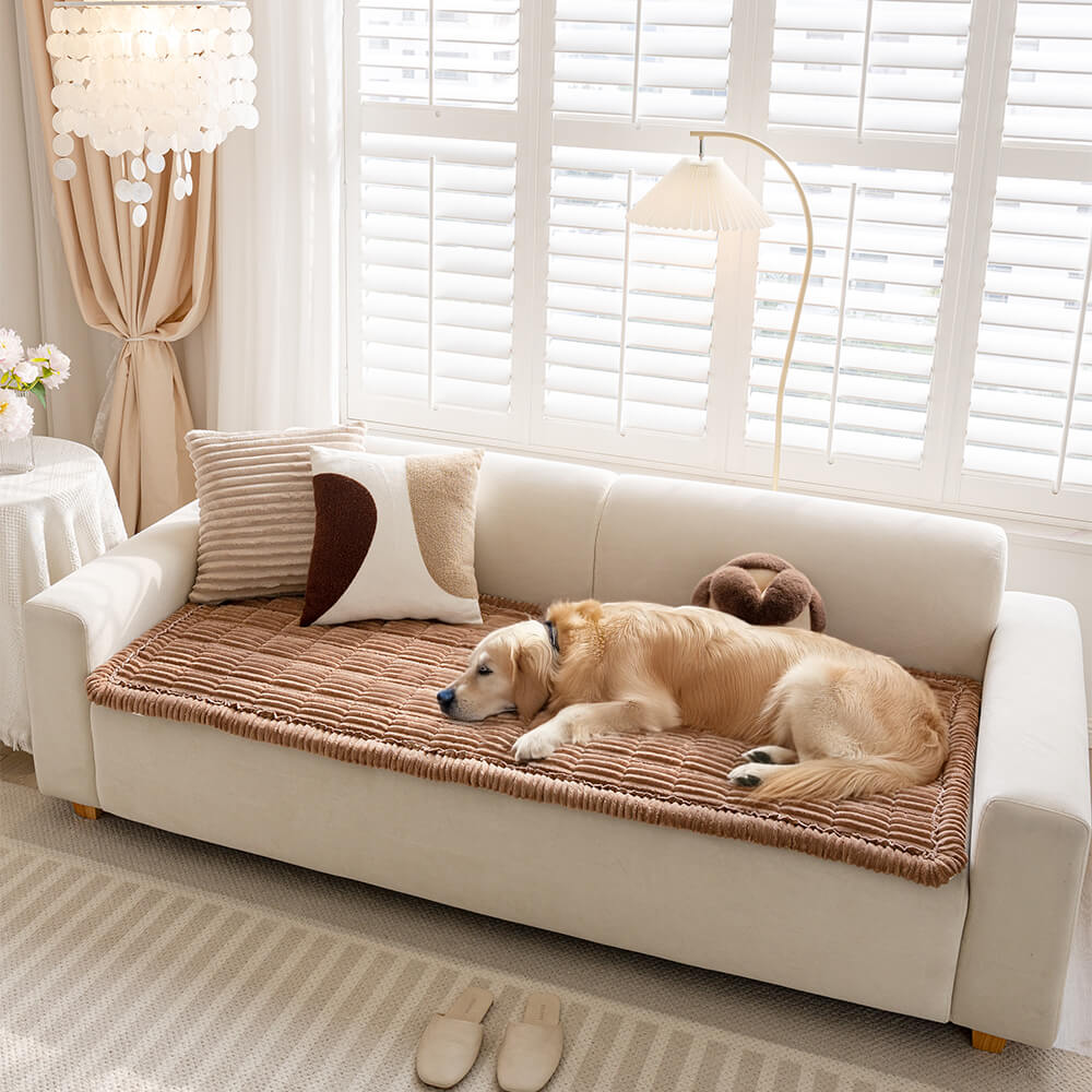 Tapis en flanelle douce et respirante pour animaux avec housse de canapé antidérapante - Image 22