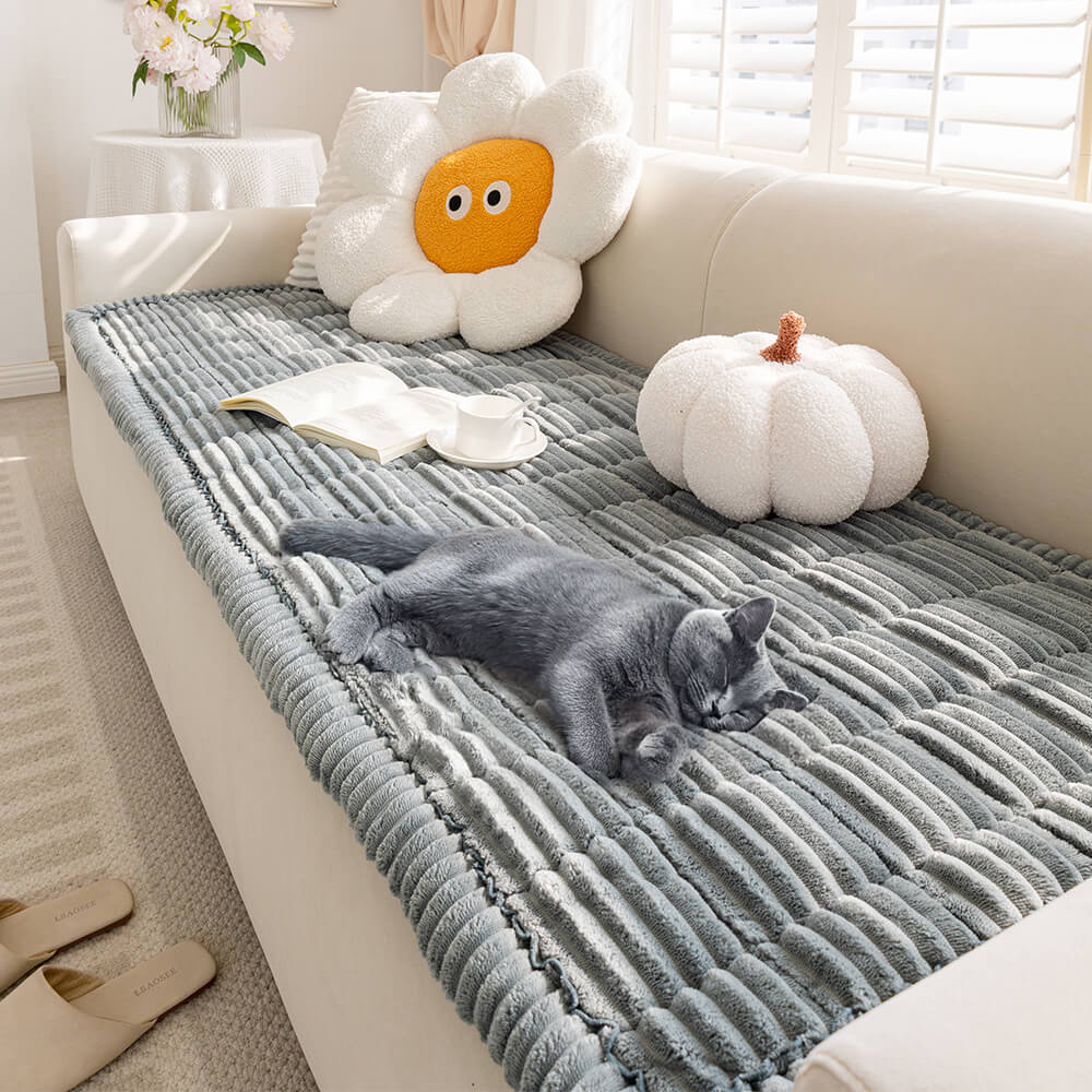 Tapis en flanelle douce et respirante pour animaux avec housse de canapé antidérapante - Image 6