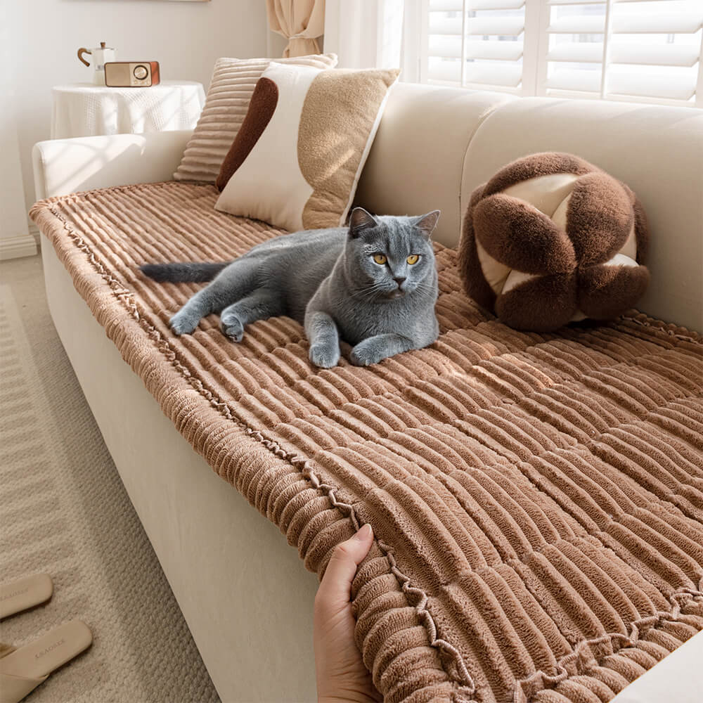 Tapis en flanelle douce et respirante pour animaux avec housse de canapé antidérapante - Image 7