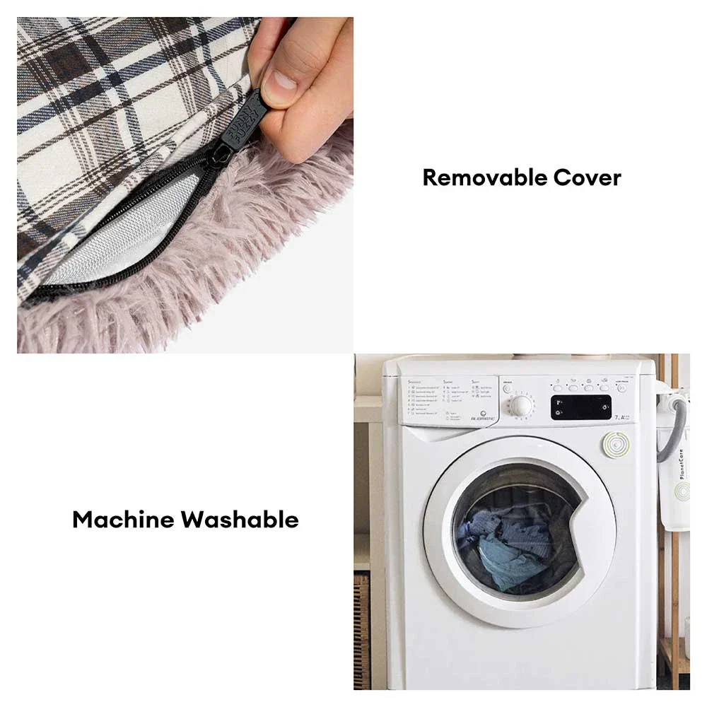 Tapis en peluche réversible à motif carreaux pour chien - Image 6