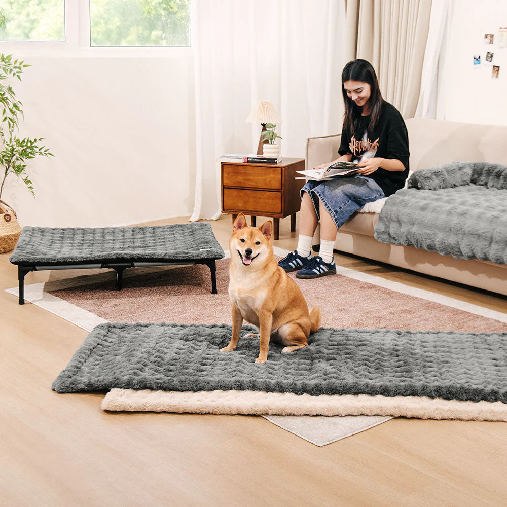 Tapis pour animaux de compagnie en peluche chaude, lavable et portable - ThermoPad - Image 12