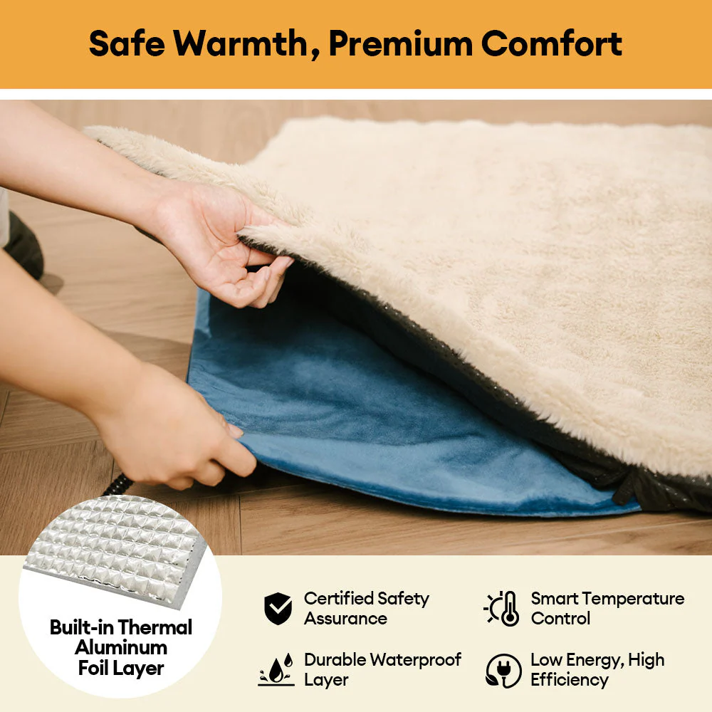 Tapis pour animaux de compagnie en peluche chaude, lavable et portable - ThermoPad - Image 3
