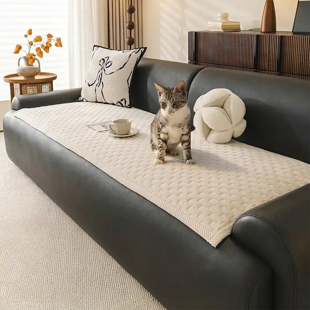 Tapis pour animaux en peluche douce, résistant aux griffures, housse de canapé antidérapante - Image 3