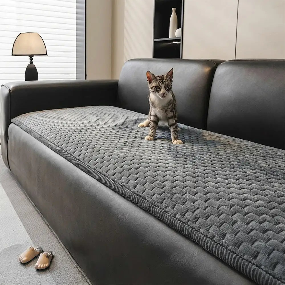 Tapis pour animaux en peluche douce, résistant aux griffures, housse de canapé antidérapante - Image 4