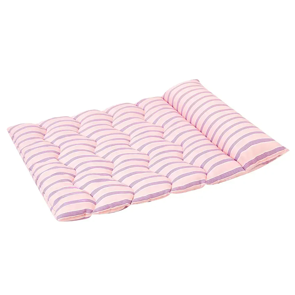 Tapis pour animaux en tissu doux, respirant, à rayures bicolores et réversible - Image 10