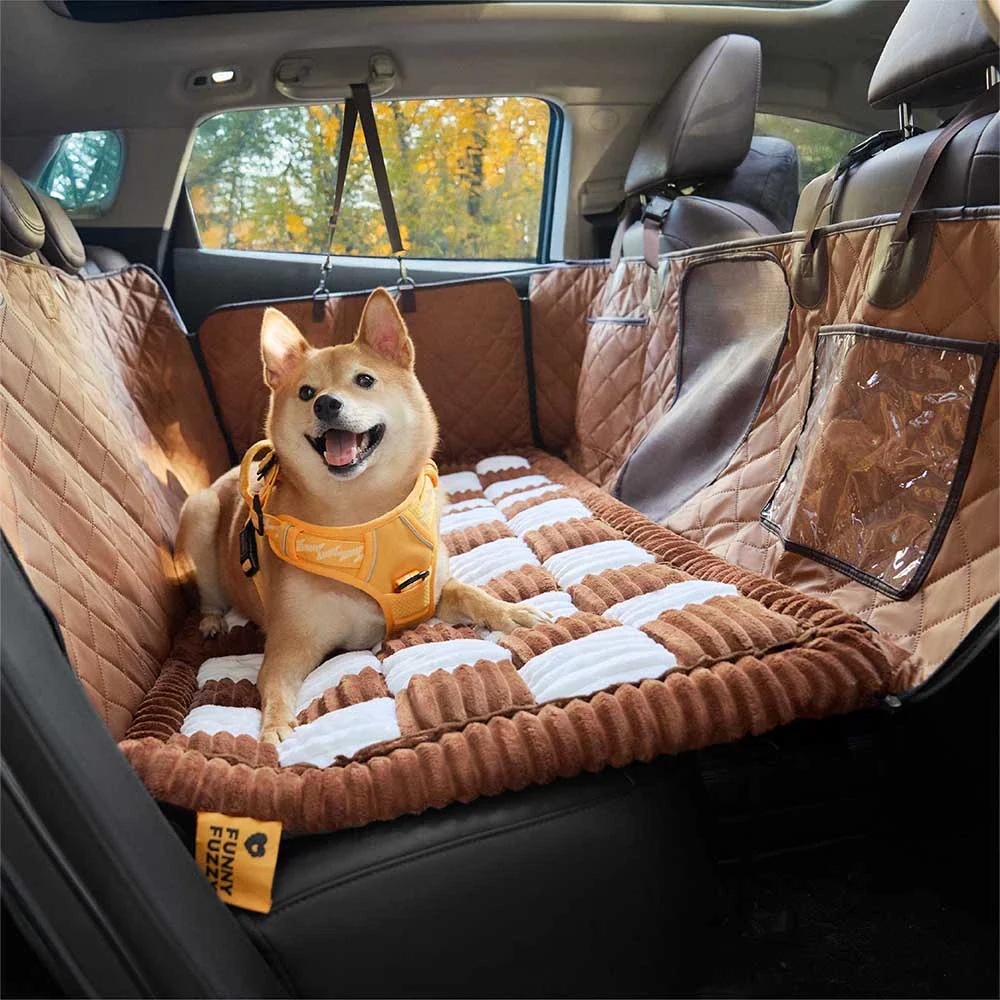 Tapis pour chien en plaid doux et antidérapant pour extension de siège auto - Image 3