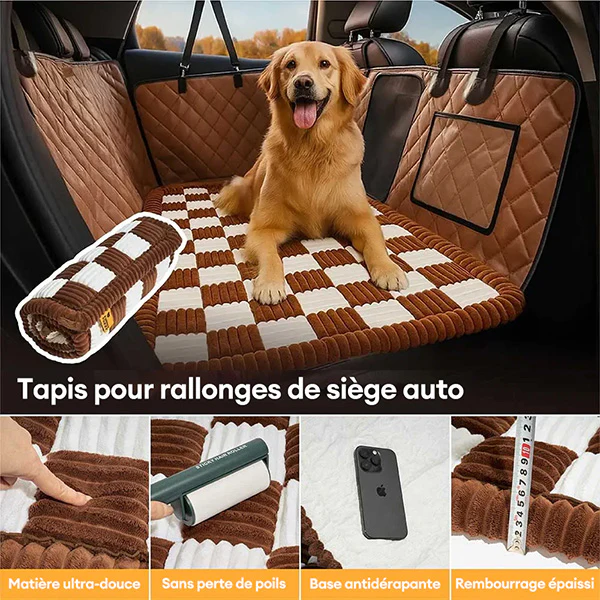 Tapis pour chien en plaid doux et antidérapant pour extension de siège auto - Image 4